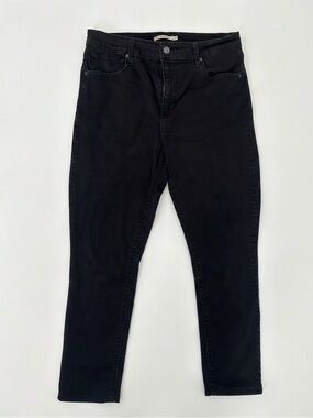 Women’s Levi Signature 721 High Rise Skinny Stretch Black Denim Jeans Size 32